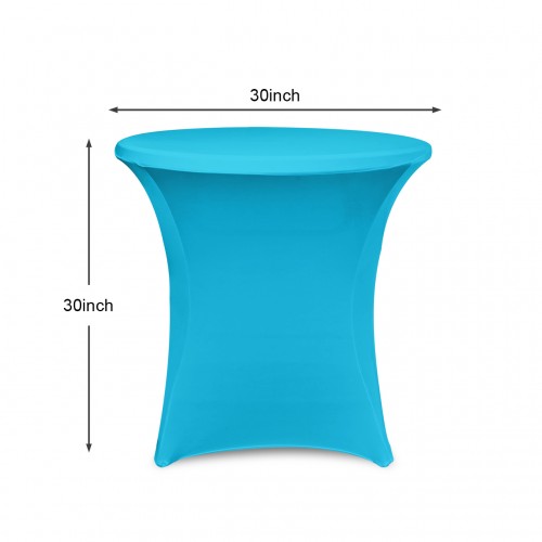 30 x 30 Inch Lowboy Cocktail Round Stretch Spandex Table Cover Turquoise 