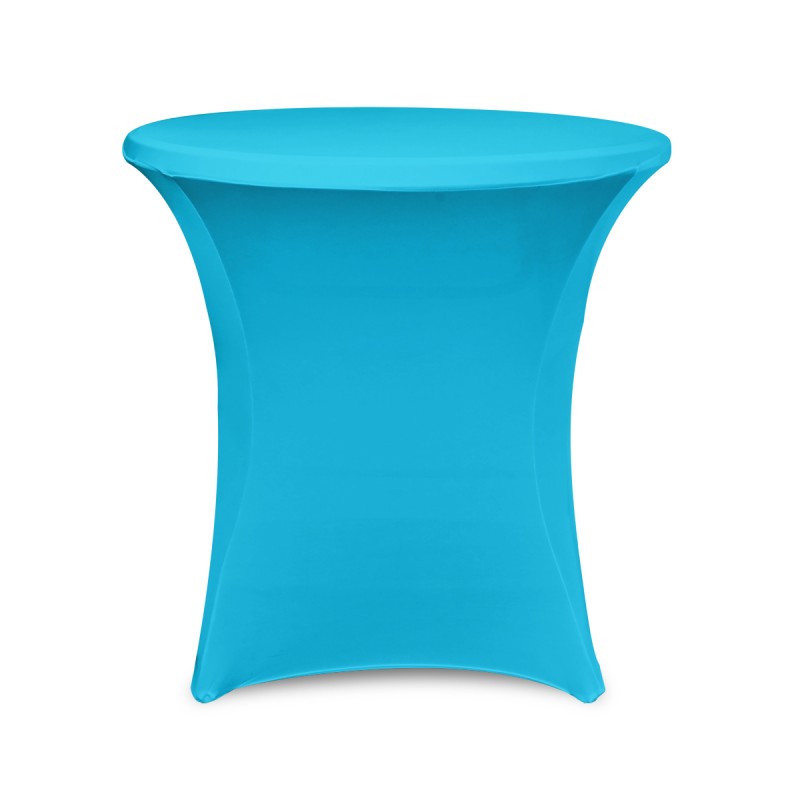 30 x 30 Inch Lowboy Cocktail Round Stretch Spandex Table Cover Turquoise 