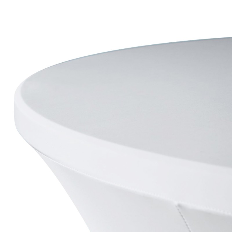30 x 30 Inch Lowboy Cocktail Round Stretch Spandex Table Cover White 