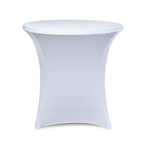 30 x 30 Inch Lowboy Cocktail Round Stretch Spandex Table Cover White