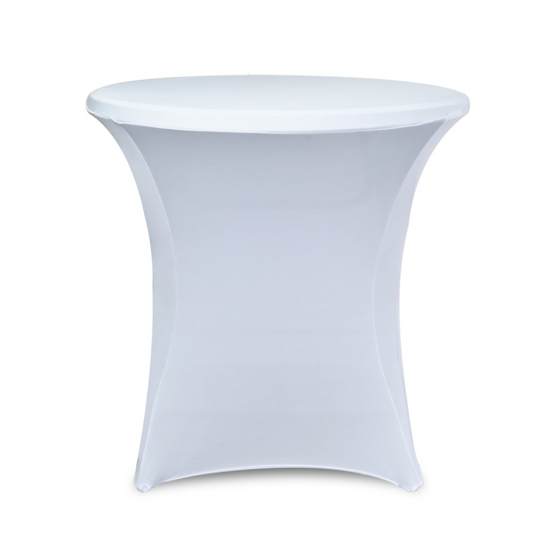 30 x 30 Inch Lowboy Cocktail Round Stretch Spandex Table Cover White 