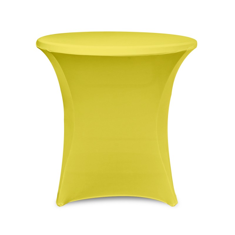 30 x 30 Inch Lowboy Cocktail Round Stretch Spandex Table Cover Yellow 