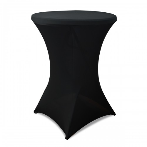 32 Inch Highboy Cocktail Round Stretch Spandex Table Cover Black