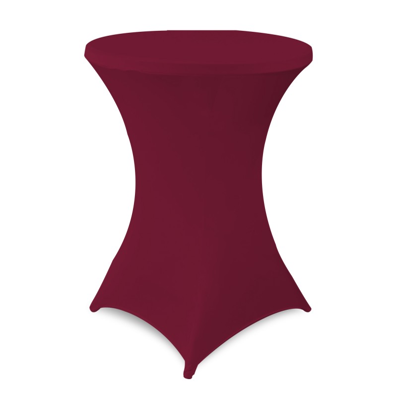 32 Inch Highboy Cocktail Round Stretch Spandex Table Cove Burgundy 