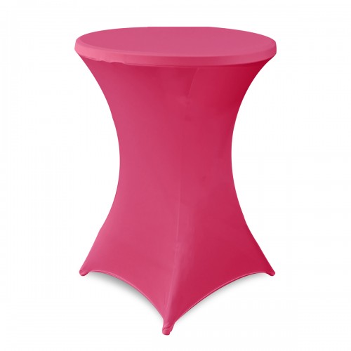 32 Inch Highboy Cocktail Round Stretch Spandex Table Cover Fuchsia