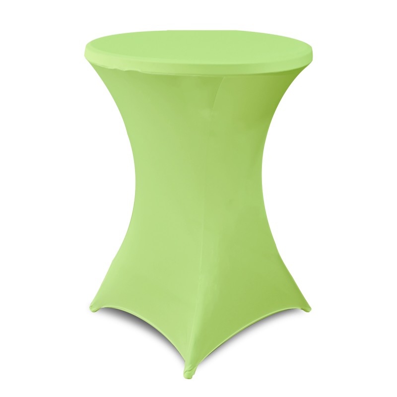 32 Inch Highboy Cocktail Round Stretch Spandex Table Cover Light Green 