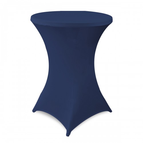 32 Inch Highboy Cocktail Round Stretch Spandex Table Cover Navy Blue