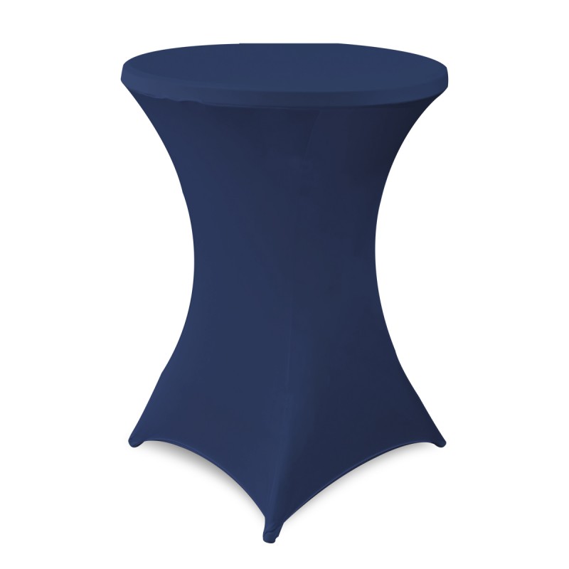 32 Inch Highboy Cocktail Round Stretch Spandex Table Cover Navy Blue 