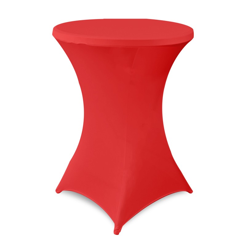 32 Inch Highboy Cocktail Round Stretch Spandex Table Cover Red 