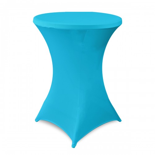 32 Inch Highboy Cocktail Round Stretch Spandex Table Cover Turquoise