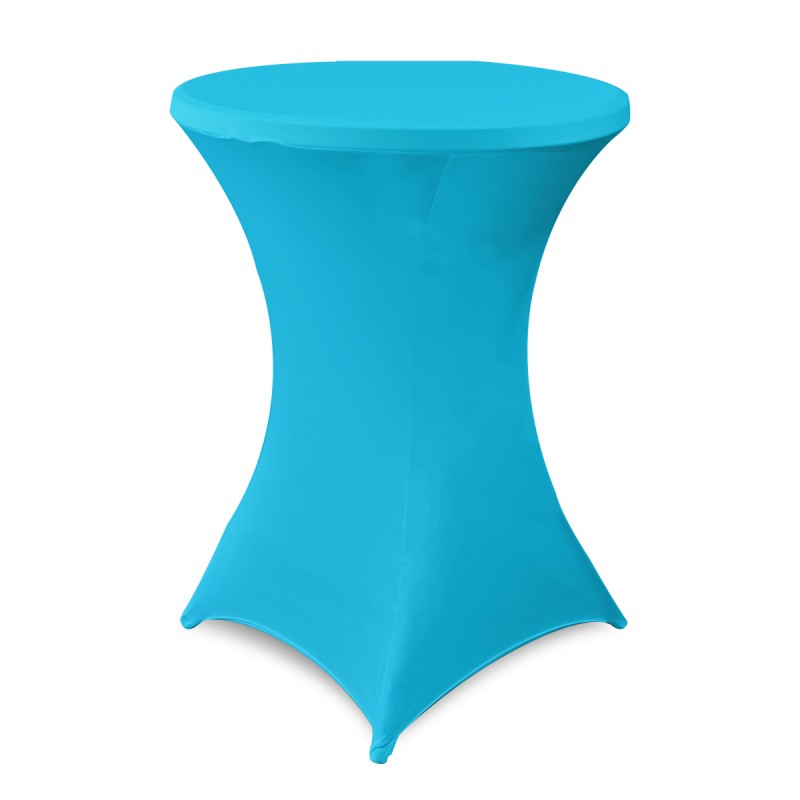 32 Inch Highboy Cocktail Round Stretch Spandex Table Cover Turquoise