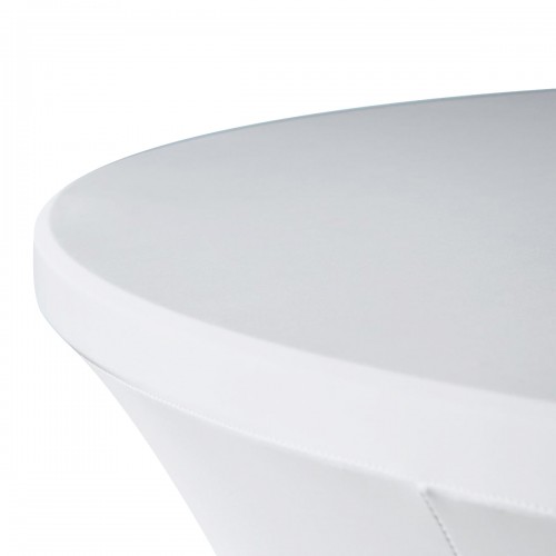 32 Inch Highboy Cocktail Round Stretch Spandex Table Cover White 