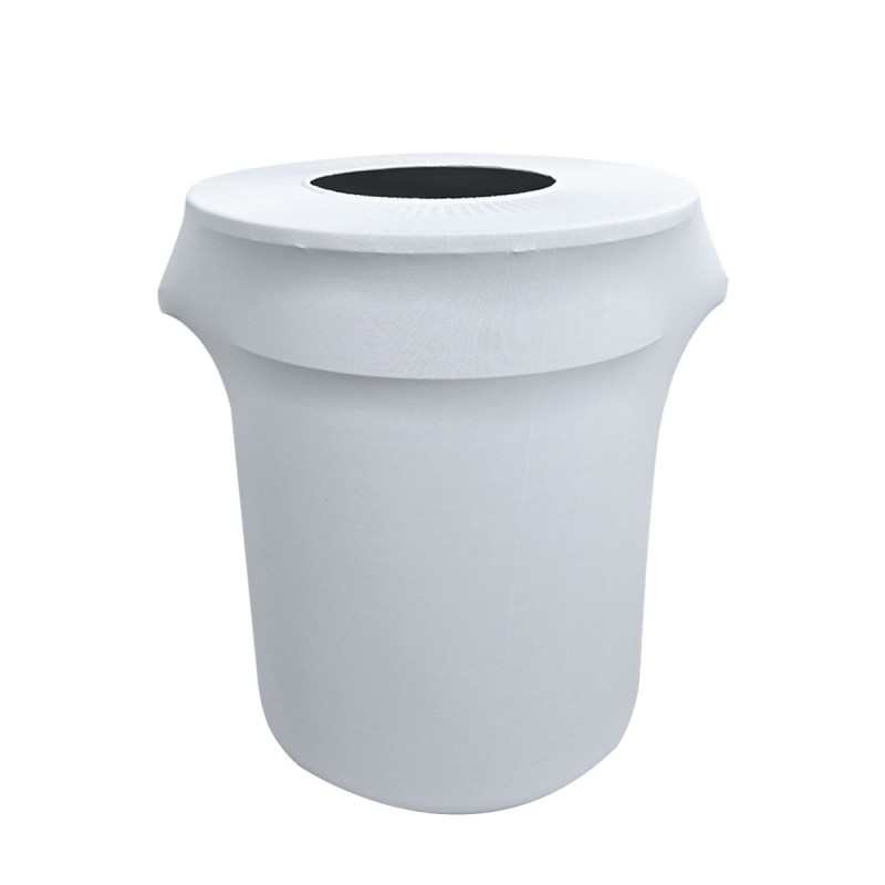 32 Gallon Spandex Trash Can/Waste Container Cover White 