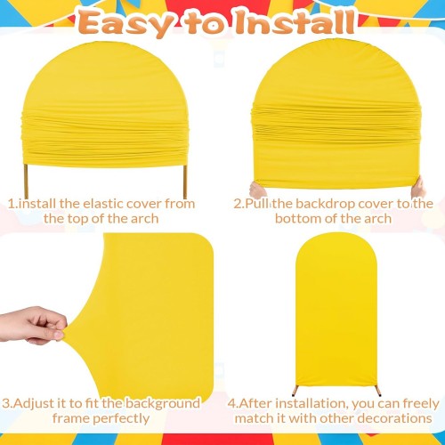 Set of 3 Arch Backdrop Covers (Red+Yellow+Light Blue)
