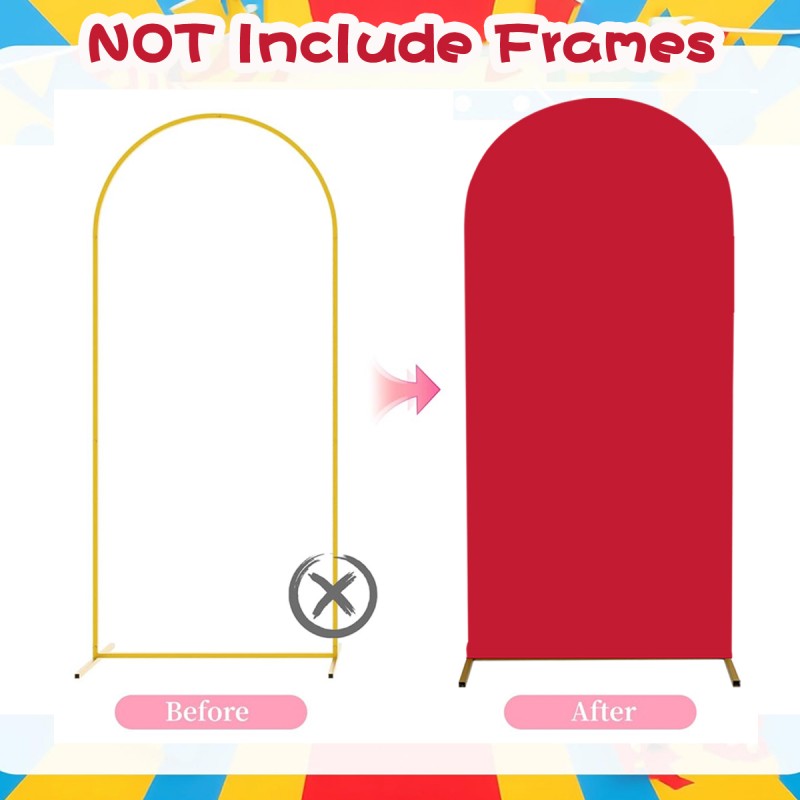 Set of 3 Arch Backdrop Covers (Red+Yellow+Light Blue) 