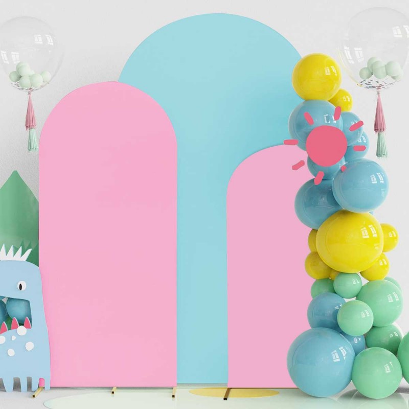 Double Color Arch Backdrop Cover Set of 3 (Pink+Blue) 
