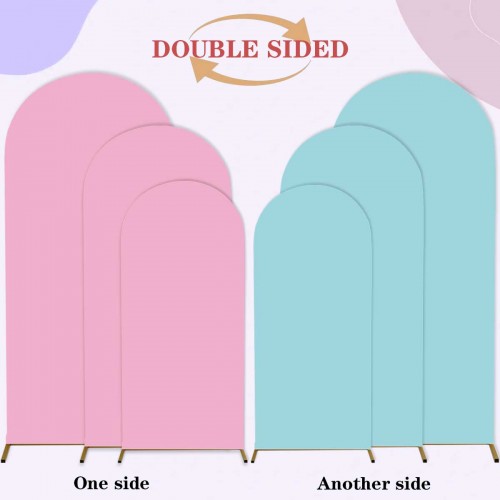 Double Color Arch Backdrop Cover Set of 3 (Pink+Blue)