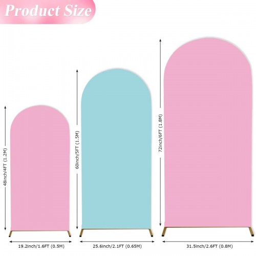Double Color Arch Backdrop Cover Set of 3 (Pink+Blue) 