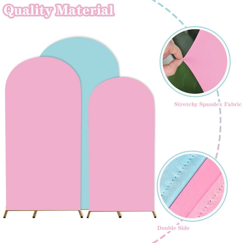 Double Color Arch Backdrop Cover Set of 3 (Pink+Blue) 