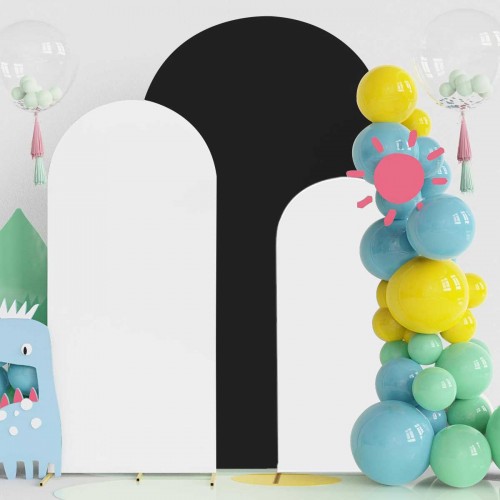 Double Color Arch Backdrop Cover Set of 3 (White+Black)