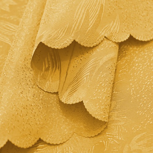 60" x 84" Rectangle Jacquard Tablecloth Anchovy Patterns TableCloth Gold