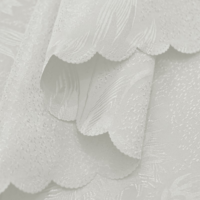 60" x 84" Rectangle Jacquard Tablecloth Anchovy Patterns  Table Cloth Ivory 