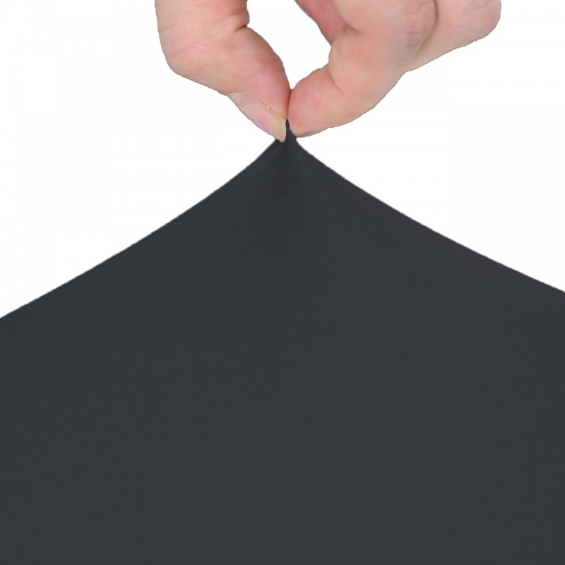 Stretch Spandex 6 ft Round Wavy Draping Table Cover Black 
