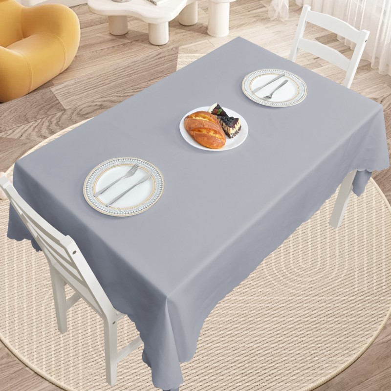 60" x 84" Rectangle  Jacquard Tablecloth Plain patterns TableCloth Dark Gray 