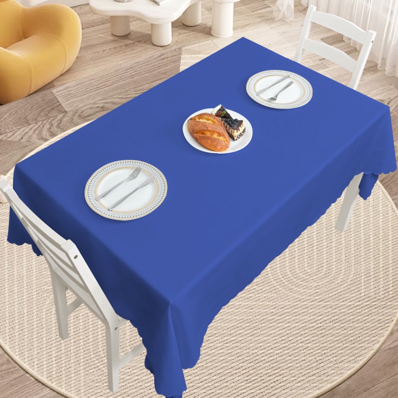 60" x 84" Rectangle Jacquard Tablecloth Plain patterns Table Cloth  Navy Blue 