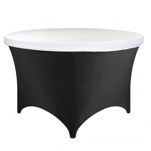 Stretch Spandex 6 ft Round Table Topper/Cap White