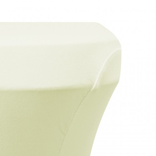 Stretch Spandex 6 ft Rectangular Table Cover Ivory 