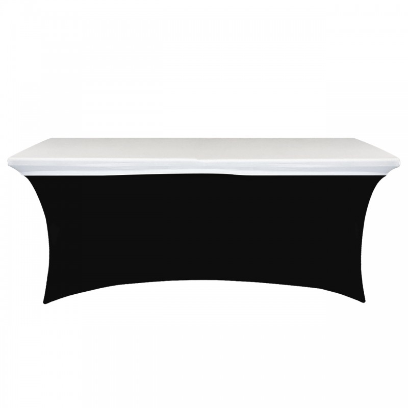 Stretch Spandex 6 ft Rectangular Table Topper/Cap White 