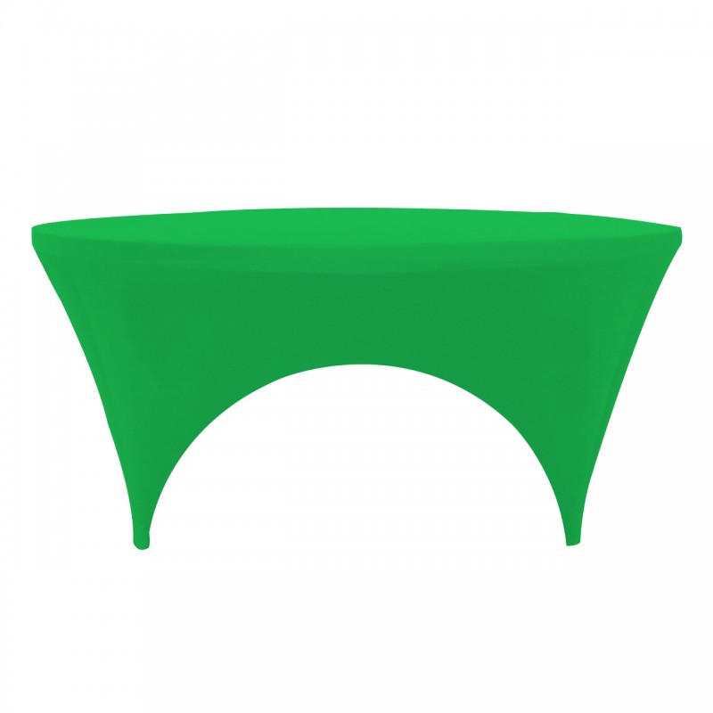 Stretch Spandex 6 ft Round Sides Open Table Cover Emerald 