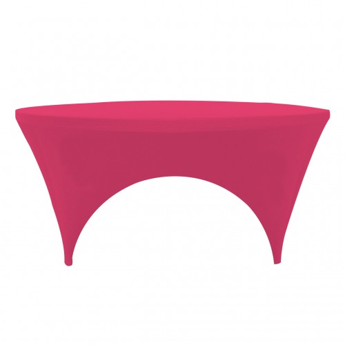 Stretch Spandex 6 ft Round Sides Open Table Cover Fuchsia