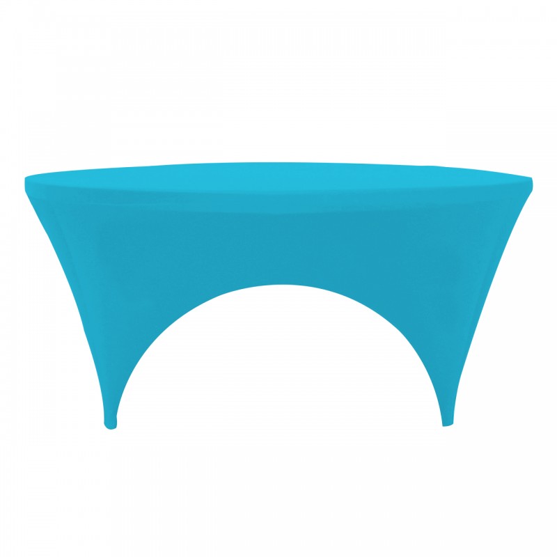 Stretch Spandex 6 ft Round Sides Open Table Cover Turquoise 