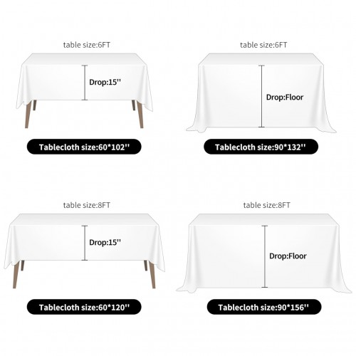 60 x 102 Inch Rectangular Polyester Tablecloth Chocolate 
