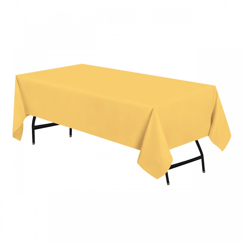 60 x 102 Inch Rectangular Polyester Tablecloth Gold 