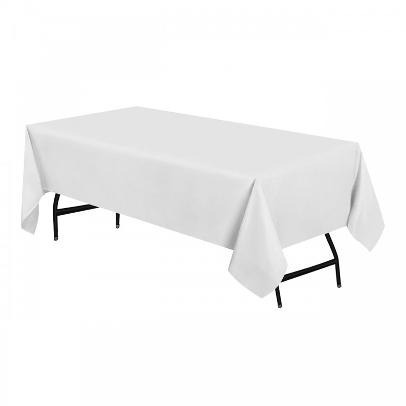 60 x 120 Inch Rectangular Polyester Tablecloth White 