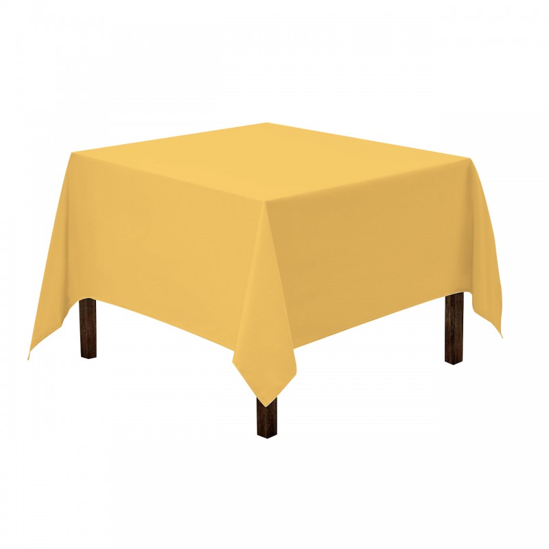 60 x 60 Inch Square Polyester Tablecloth Gold 