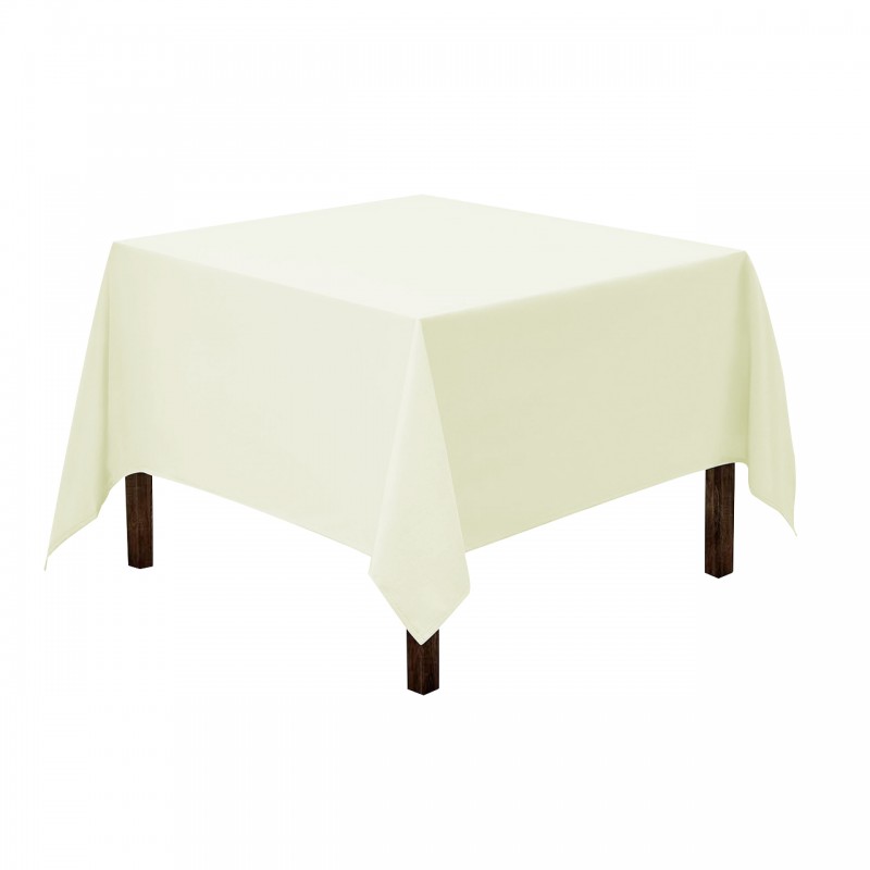 60 x 60 Inch Square Polyester Tablecloth Ivory 