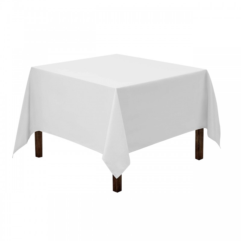 60 x 60 Inch Square Polyester Tablecloth White 