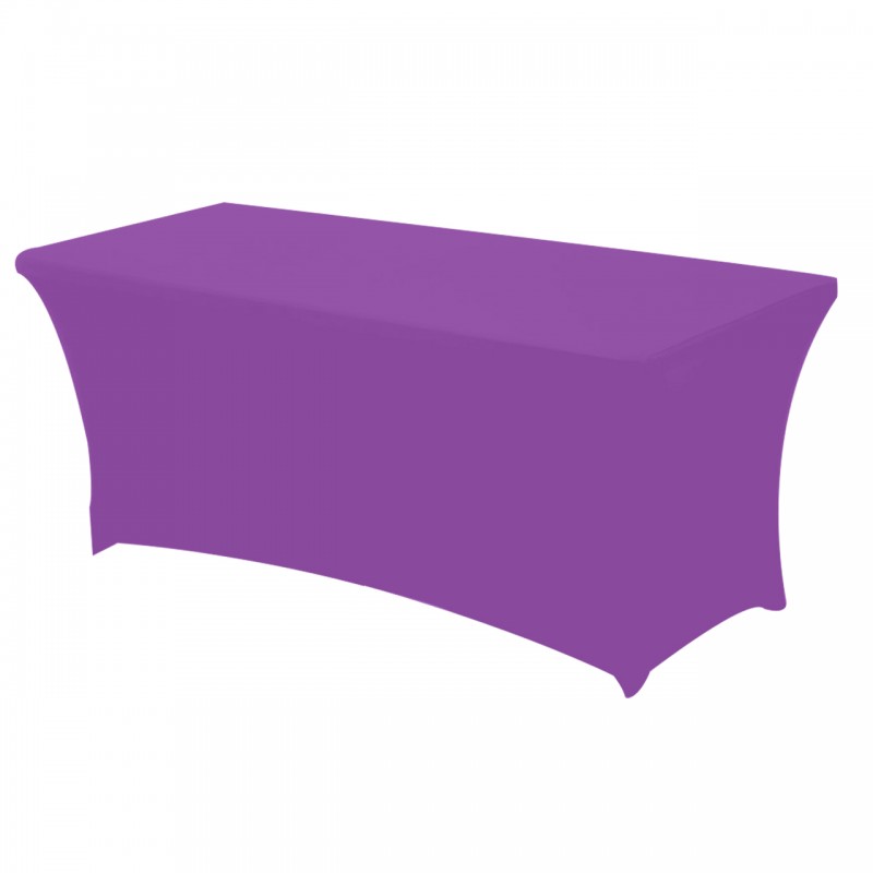 Stretch Spandex 6 ft  Rectangular Table Cover Purple 