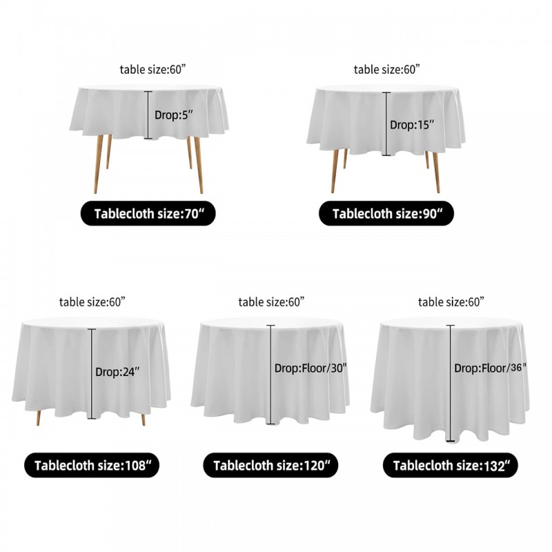 108 Inch Round Polyester Tablecloth Chocolate 