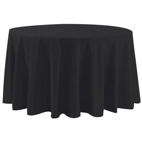 108 Inch Round Polyester Tablecloth Black