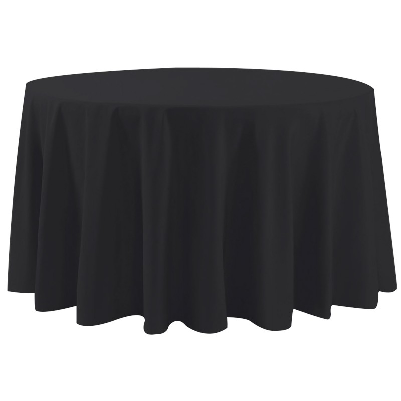 108 Inch Round Polyester Tablecloth Black 