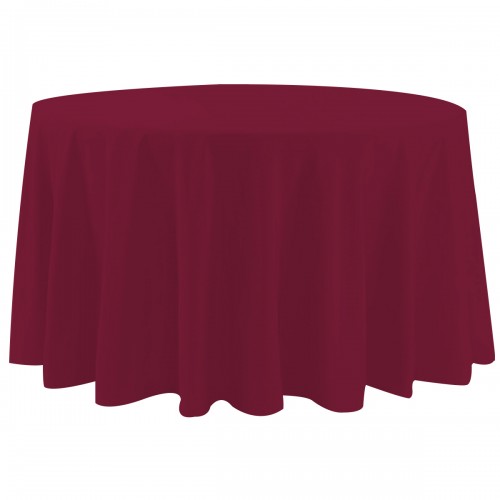 108 Inch Round Polyester Tablecloth Burgundy 