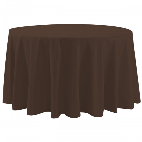 108 Inch Round Polyester Tablecloth Chocolate
