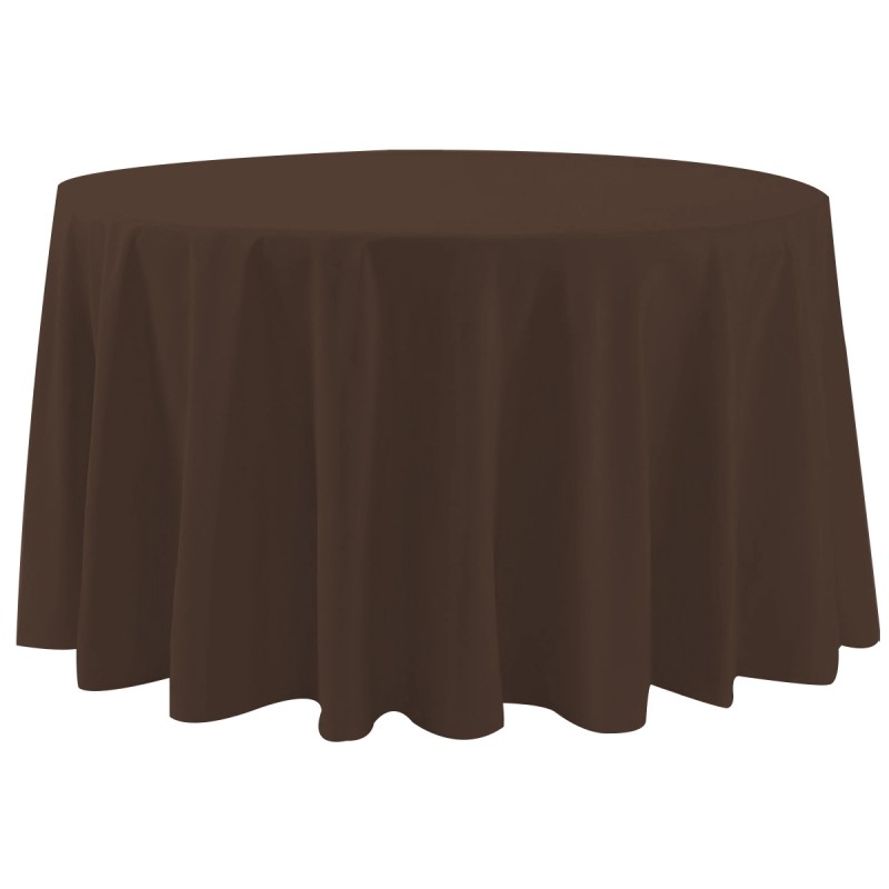 108 Inch Round Polyester Tablecloth Chocolate 