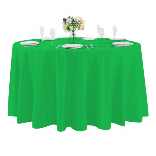 90 Inch Round Polyester Tablecloth Emerald 