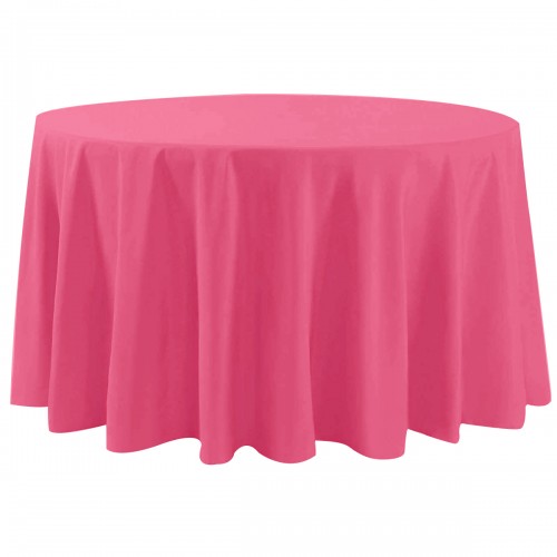 120 Inch Round Polyester Tablecloth Fuchsia